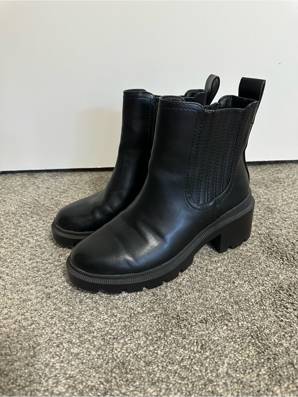Black Chelsea Platform Ankle Boots - Women